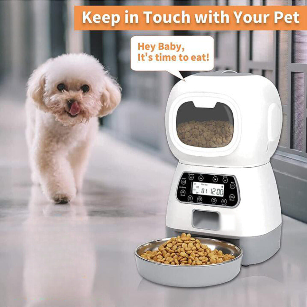 Automatic Pet Feeder 3.5L Smart Food Dispenser For Cats Dogs Timer Stainless Steel Bowl