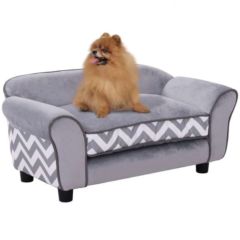 Pooch Squad Velvet-Feel Small Dog Pet Bed - Grey