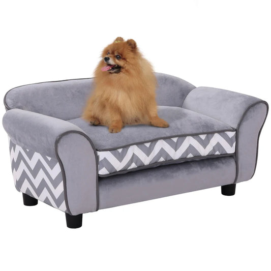 Pooch Squad Velvet-Feel Small Dog Pet Bed - Grey