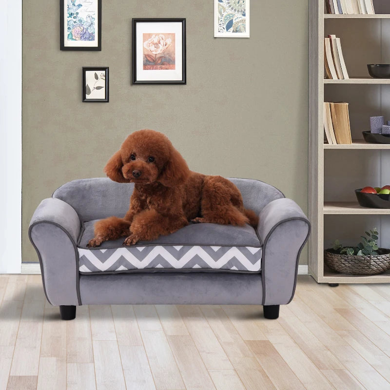 Pooch Squad Velvet-Feel Small Dog Pet Bed - Grey