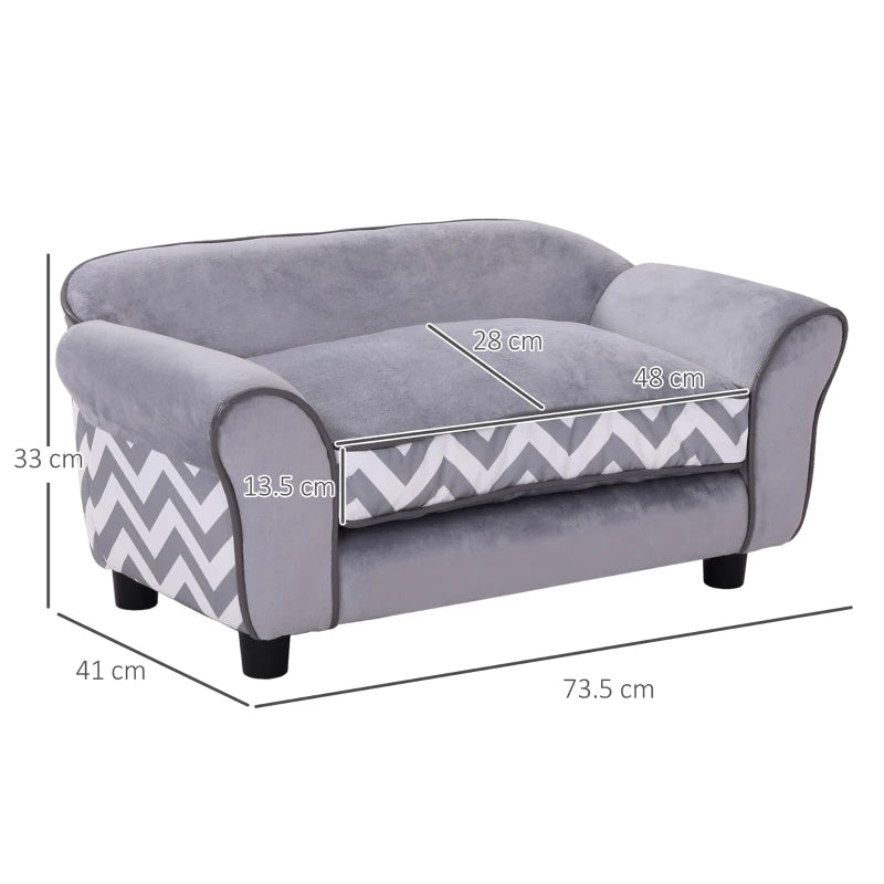 Pooch Squad Velvet-Feel Small Dog Pet Bed - Grey