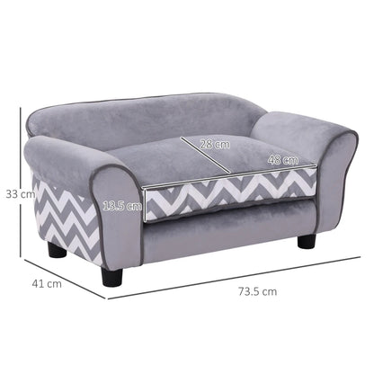 Pooch Squad Velvet-Feel Small Dog Pet Bed - Grey