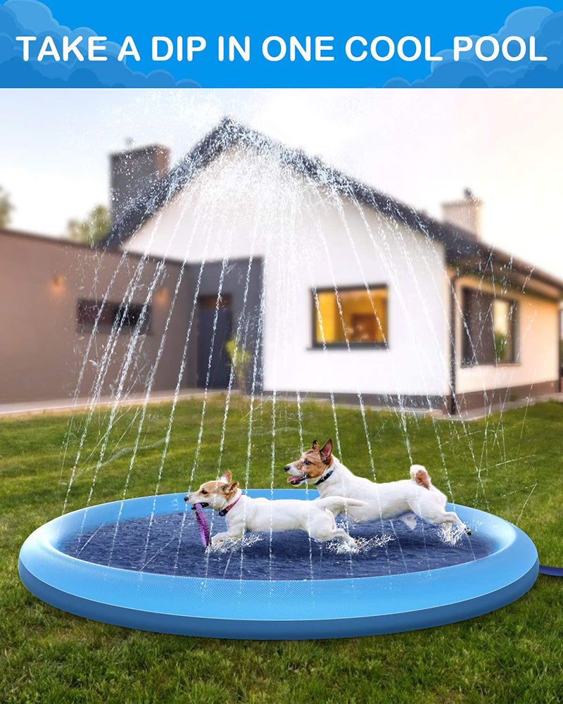 Pet Sprinkler Pad Play Cooling Mat Swimming Pool Inflatable Water Spray Pad Mat Tub Summer Cool Dog Bathtub for Dogs 100*100cm