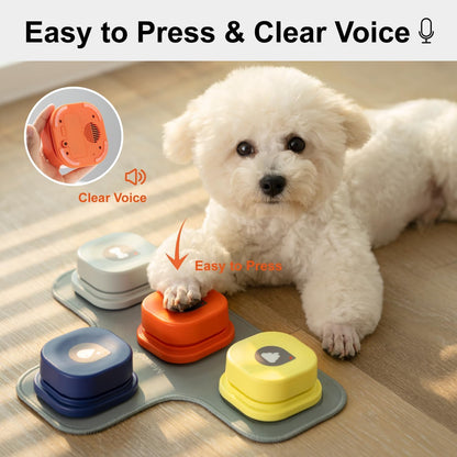 Dog Button Record Talking Pet Communication, Voice activated Training Interactive Bell