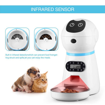 Automatic Pet Feeder 3.5L Smart Food Dispenser For Cats Dogs Timer Stainless Steel Bowl