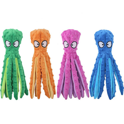 Octopus Squeaky Dog Toys For Teething Soft Durable Interactive Dog Chew Toys For Puppies