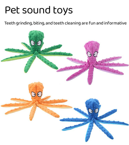 Octopus Squeaky Dog Toys For Teething Soft Durable Interactive Dog Chew Toys For Puppies