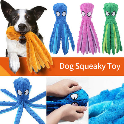 Octopus Squeaky Dog Toys For Teething Soft Durable Interactive Dog Chew Toys For Puppies