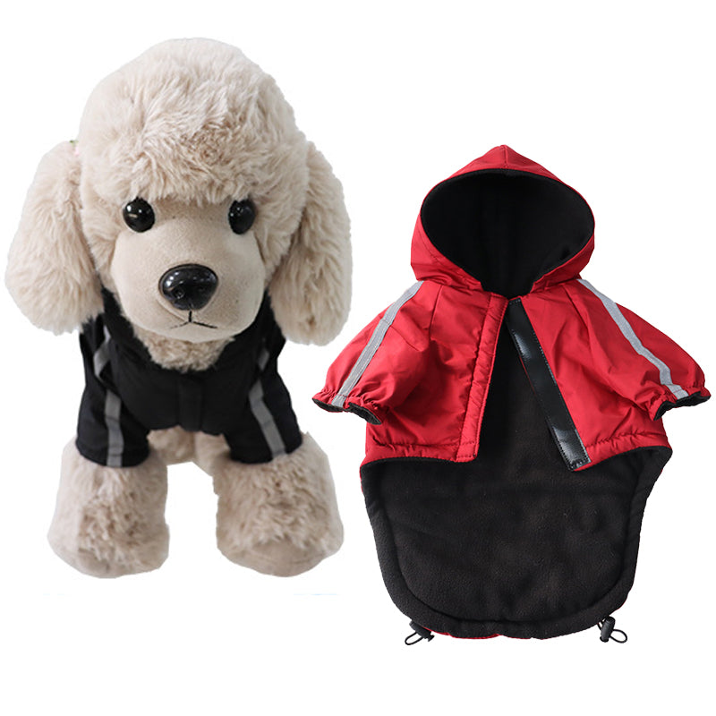 Waterproof Dogs Reflective Pet Coat For Small Medium Dogs Winter Warm Fleece Dog Puppy Raincoat